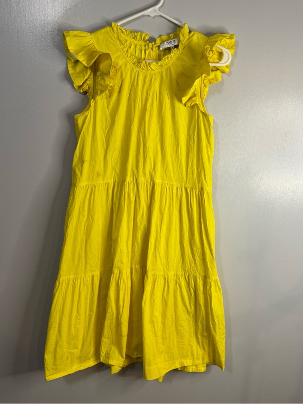 Sea New York Bright Yellow Tabitha Poplin Cotton Dress Size 4 - Picture 11 of 12
